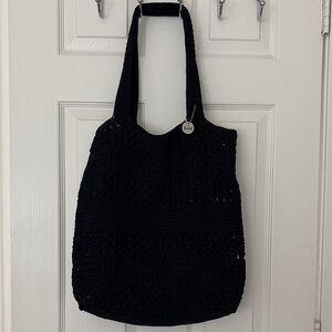 The Sak Black crochet bag
